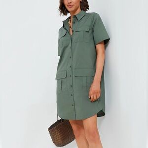 TUCKERNUCK Olive Lightweight Poplin Nala Dress Medium